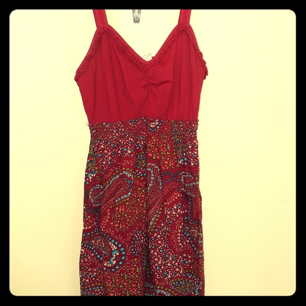 Red camel summer dress